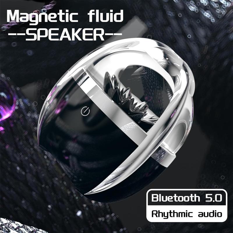 Ferrofluid Speaker - Music Comes to Life with Dancing Ferrofluid, Bluetooth 5.0, and 4-Color Customizable Lights