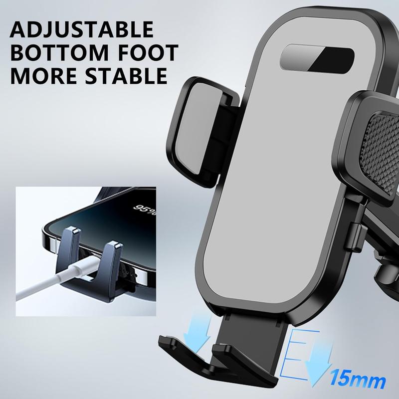 Car Phone Holder Phone Mount for Car Windshield Dashboard Air Vent Universal Hands Free Automobile Cell Phone Holder Fit for iPhone Samsung Moto Smartphone (Black)