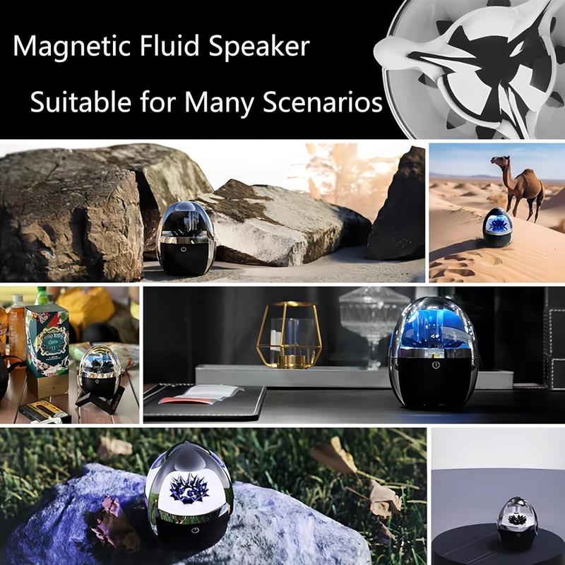 Ferrofluid Speaker - Music Comes to Life with Dancing Ferrofluid, Bluetooth 5.0, and 4-Color Customizable Lights