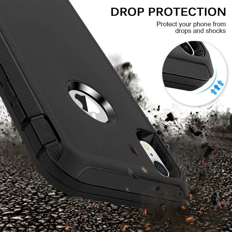 For Apple iPhone X XR Xs Max Shockproof Defender Case Heavy Duty Rugged Triple Layers Dropproof Cove [Free Tempered Glass Screen Protector]