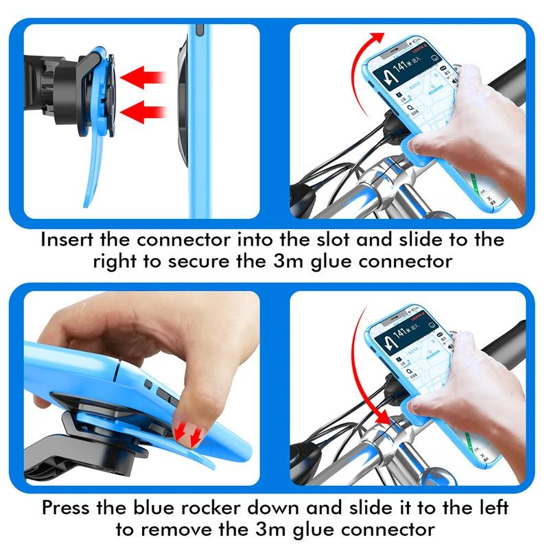 Quad Lock Motorcycle Bike Phone Holder Shock Absorber Phone Bracket Vibration Damper Self Lock Anti-shake Handlebar Stem Holder