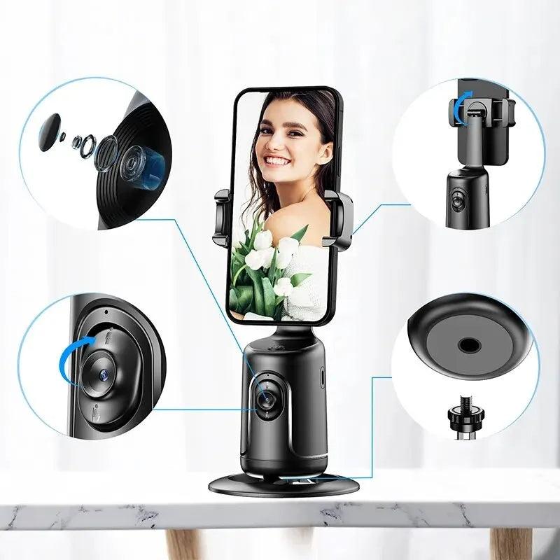 360 Auto Face Tracking Gimbal AI Smart Gimbal Face Tracking Auto Phone Holder for Smartphone Video Vlog Live Stabilizer Tripod