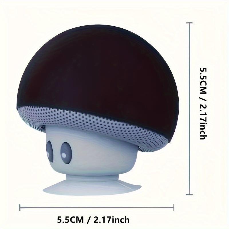 A Mushroom Portable Wireless Speaker with Suction Cup Mount, Stereo Sound, Button Control, USB Rechargeable, 200 MAh Battery, Wireless Compact Subwoofer for Smartphones tablets, Perfect for Travel and Outdoor Use