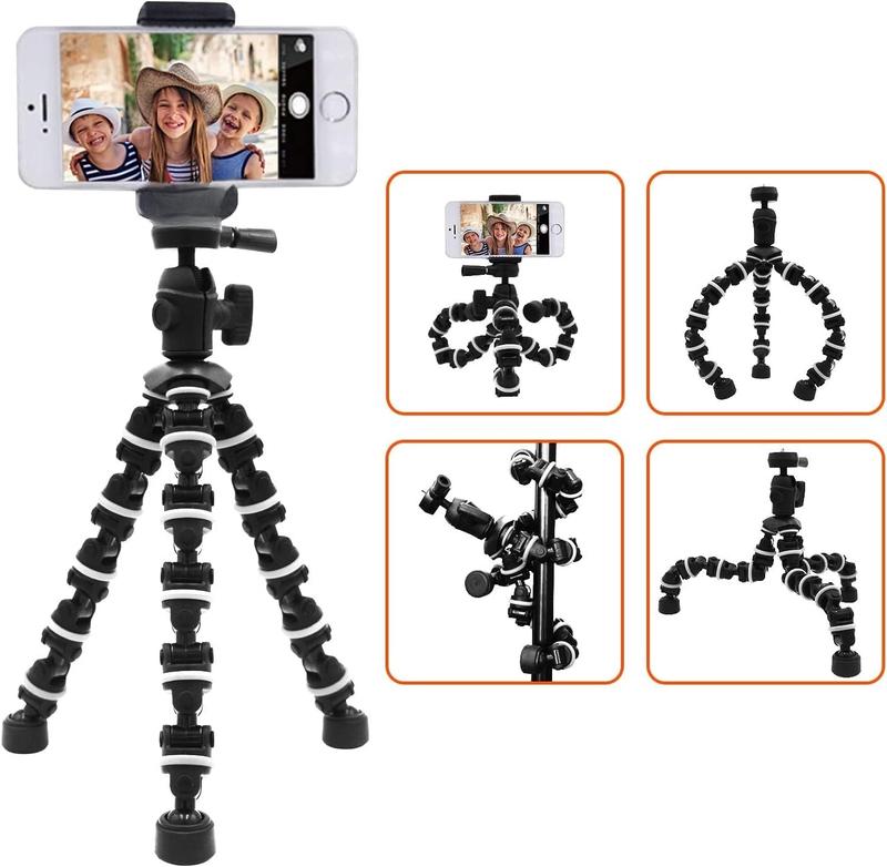 Phone Tripod,  Octopus Tripod with  Remote Phone Holder Mount Use as  Tripod, Cell Phone Tripod, Camera Tripod, Travel Tripod,Tabletop Tripod for