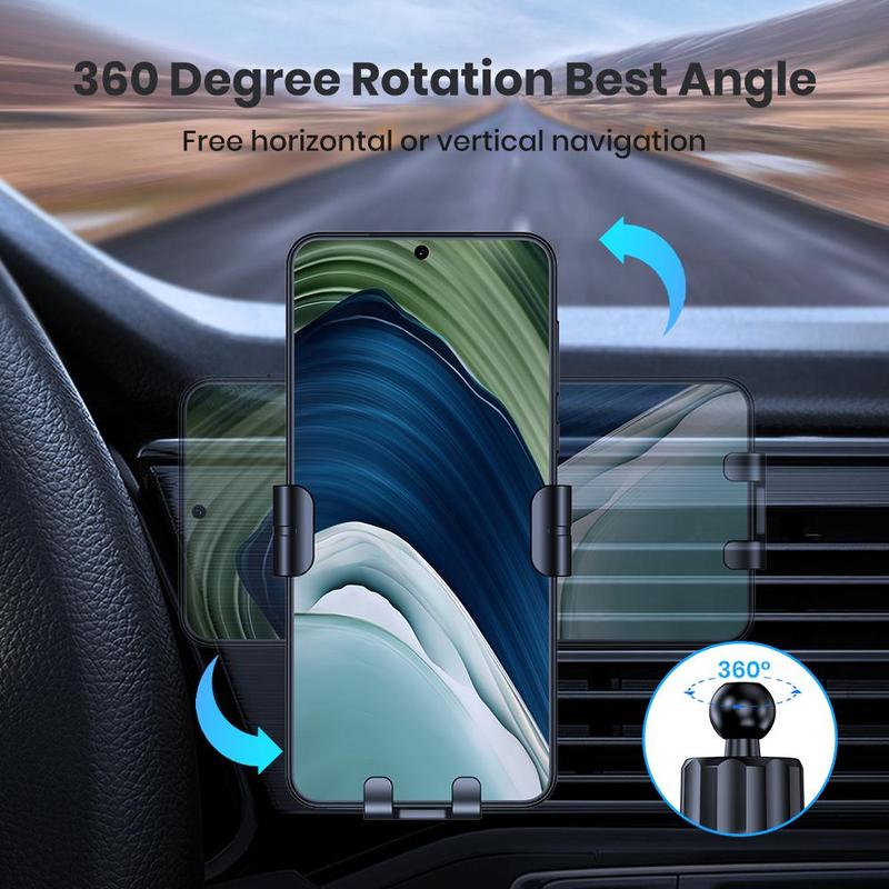 TOPK Car Air Vent Phone Holder, Adjustable Cell Phone Holder with Gravity Sensor, Universal Car Air Vent Phone Mount for Most Smartphones