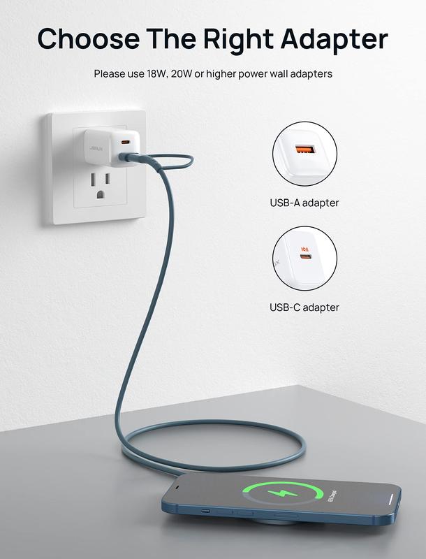 JSAUX Magnetic Wireless Charger Compatible with MagSafe Charger iPhone 16 16 Promax 16 Pro 16 Plus iPhone 15 15 Promax 15 Pro 15 Plus iPhone 14 14 Pro 14 Plus 14 Pro Max  13 13 Pro 13 Pro Max 13 Mini  12, Wireless Charging Pad, Mag Charger