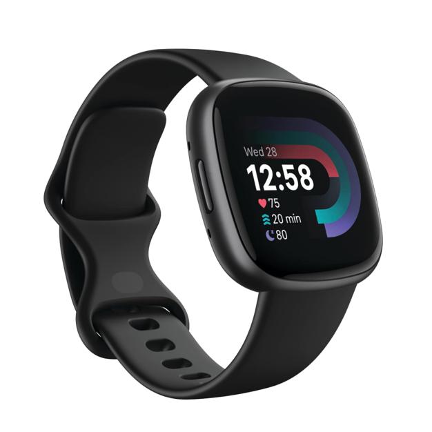 Fitbit Versa 4 Fitness Smartwatch with Daily Readiness, GPS, 24 7 Heart Rate, 40+ Exercise Modes, Sleep Tracking and more, Black Graphite, One Size (S & L Bands Included)