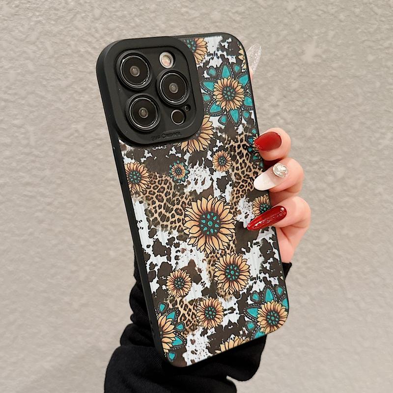 Fashion Floral Pattern Phone Case, Anti-fall Phone Protector Cover, Shockproof Phone Protective Case Compatible with iPhone 15 14 13 12 11 Series