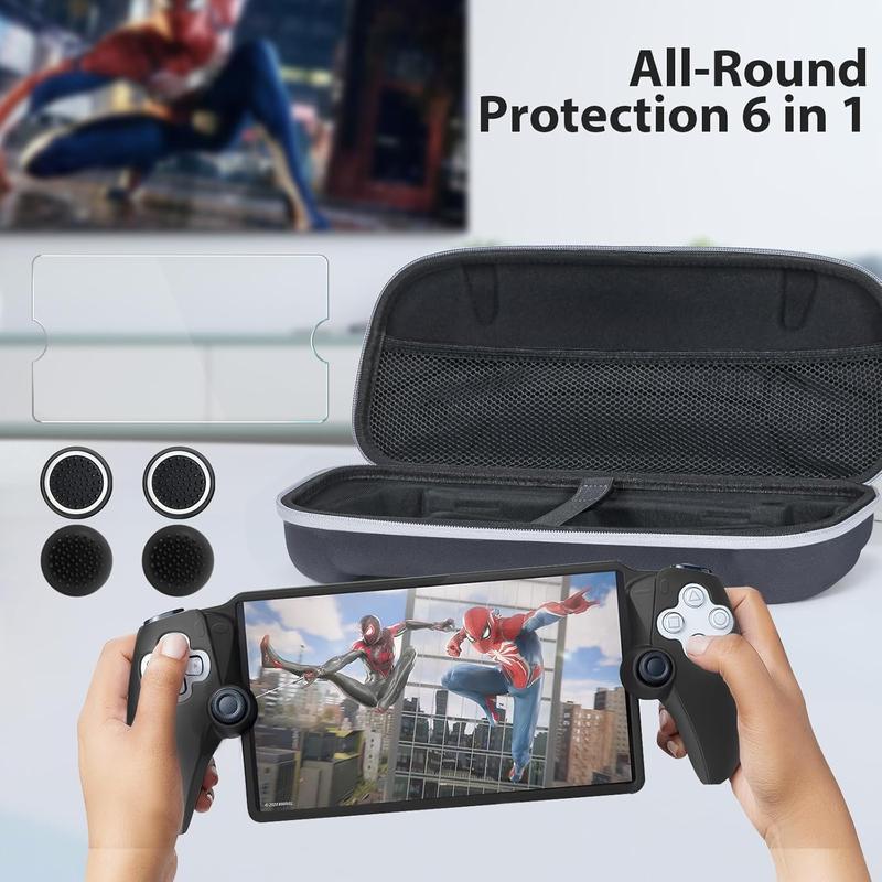 BRHE Carrying Case for Playstation Portal Case with PS Portal Silicone Soft Cover Case Playstation Portal Screen Protector Thumb Grip Caps