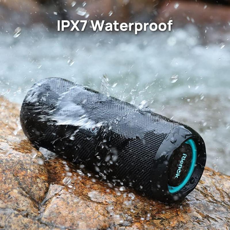 WERWR RIENOK Portable Bluetooth Speaker 30W Dual Pairing True Wireless Stereo HD Sound IPX7 Waterproof Outdoor Sport Shower Wireless Speaker Bluetooth 5.3 for Home Party