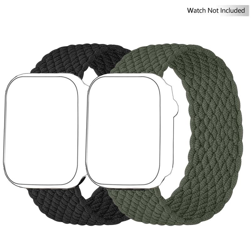 Stretchy Braided Solo Loop Watch Band Set (Band Only), Nylon Elastic Sport Watch Band for iWatch Series 9 8 7 6 5 4 3 2 1 SE Ultra Ultra 2, Wearable Accessories for Men Women