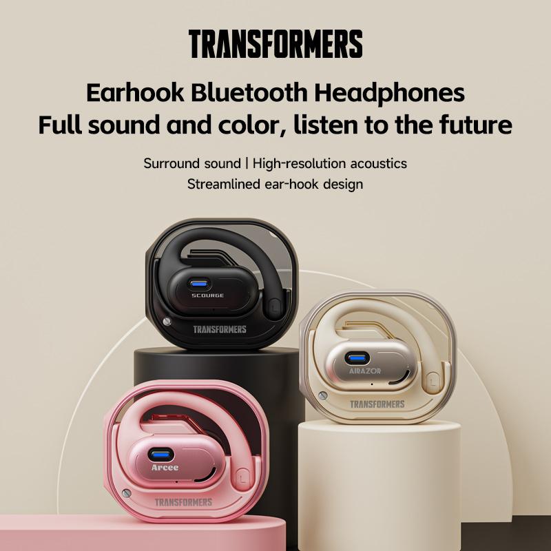 Transformers TF-T15 AI Translation Headset Supports real-time Bluetooth translation in 75 languages 5.4 Surround sound、high-resolution acoustics、streamlined ear-hook design High-quality drive units 360° panoramic view Virtual mixing technology