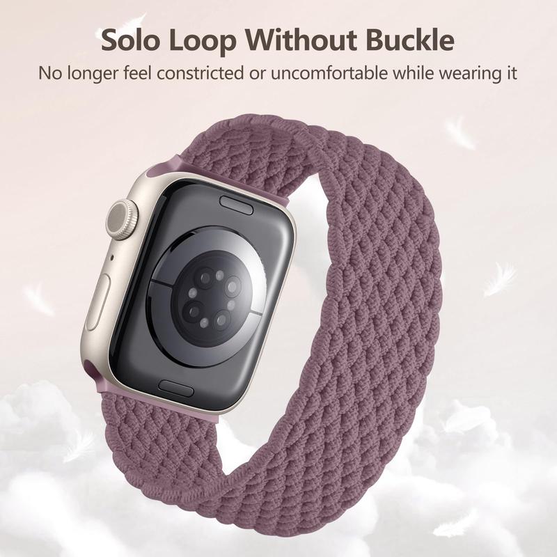 Stretchy Braided Solo Loop Watch Band Set (Band Only), Nylon Elastic Sport Watch Band for iWatch Series 9 8 7 6 5 4 3 2 1 SE Ultra Ultra 2, Wearable Accessories for Men Women