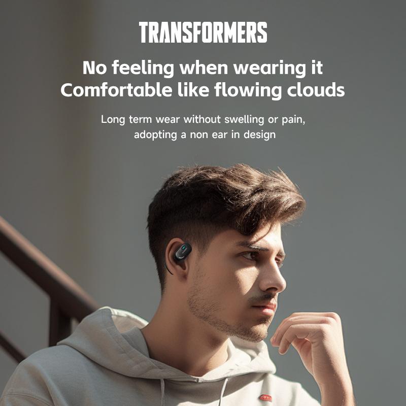 Transformers TF-T15 AI Translation Headset Supports real-time Bluetooth translation in 75 languages 5.4 Surround sound、high-resolution acoustics、streamlined ear-hook design High-quality drive units 360° panoramic view Virtual mixing technology