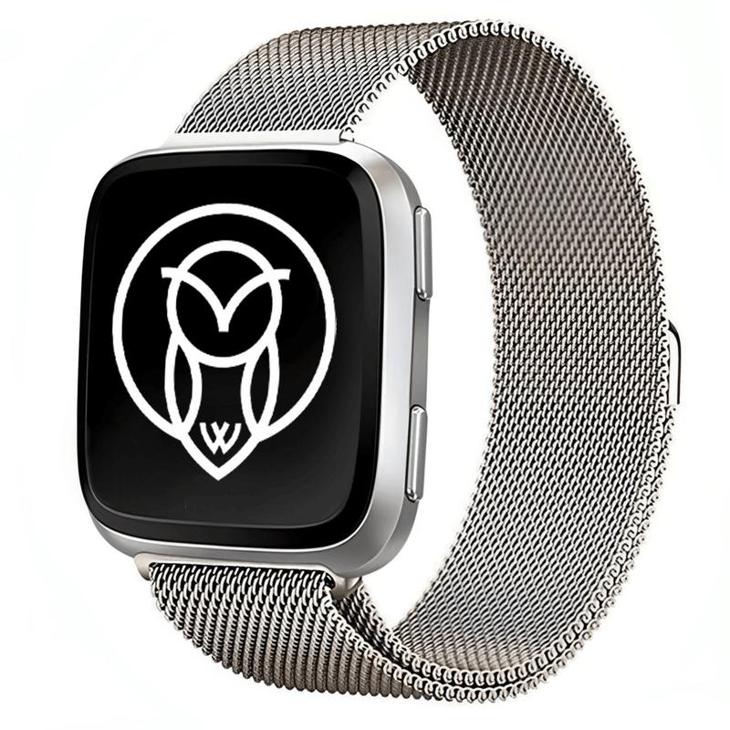 Fitbit Magnet Band - Stainless Steel Mesh with Fully Magnetic Loop, S L Sizes, Compatible with Fitbit Versa, Versa Lite & Versa 2