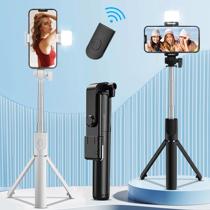 Portable Selfie Stick Tripod, 1 Count 360-Degree Rotatable Phone Selfie Stick with Fill Light, Handheld Selfie Stick for Live Streaming, Vlogging, Photography