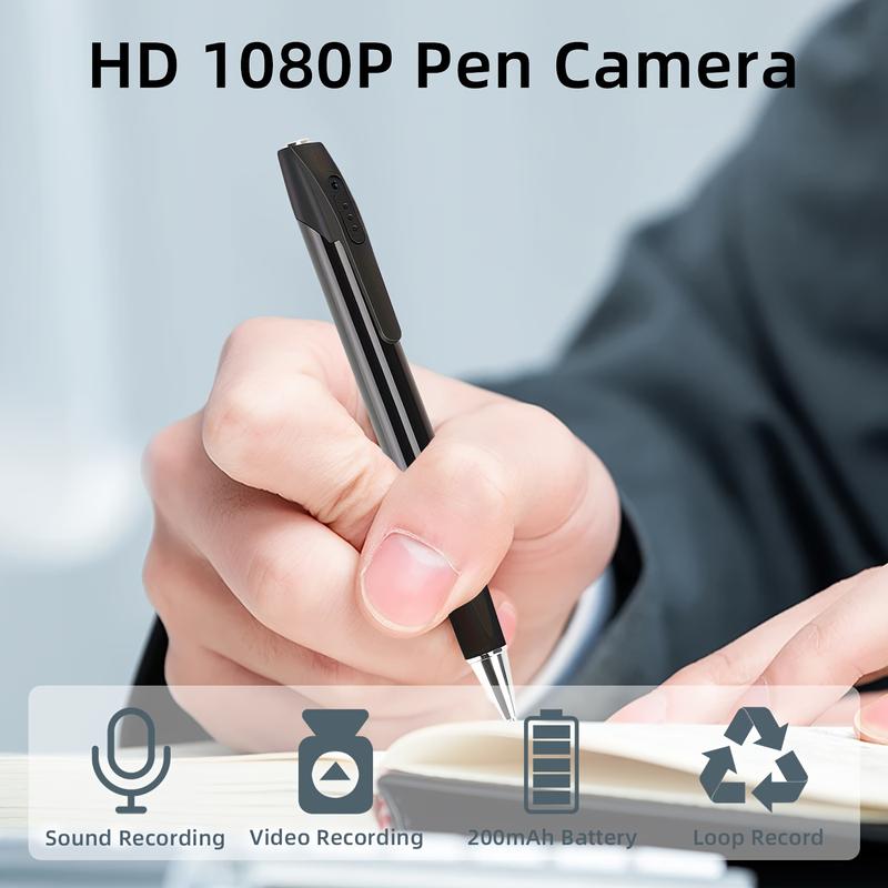 1pcs Portable Camera 1080P HD Security Mini Camera With Video, Mini Cam Recorder Pen, Indoor outdoor Body Camera Recording, Surveillance Camera For Meeting, Business, Office, Home, Lectures, Class, Rechargeable Camera Touch-Controlled