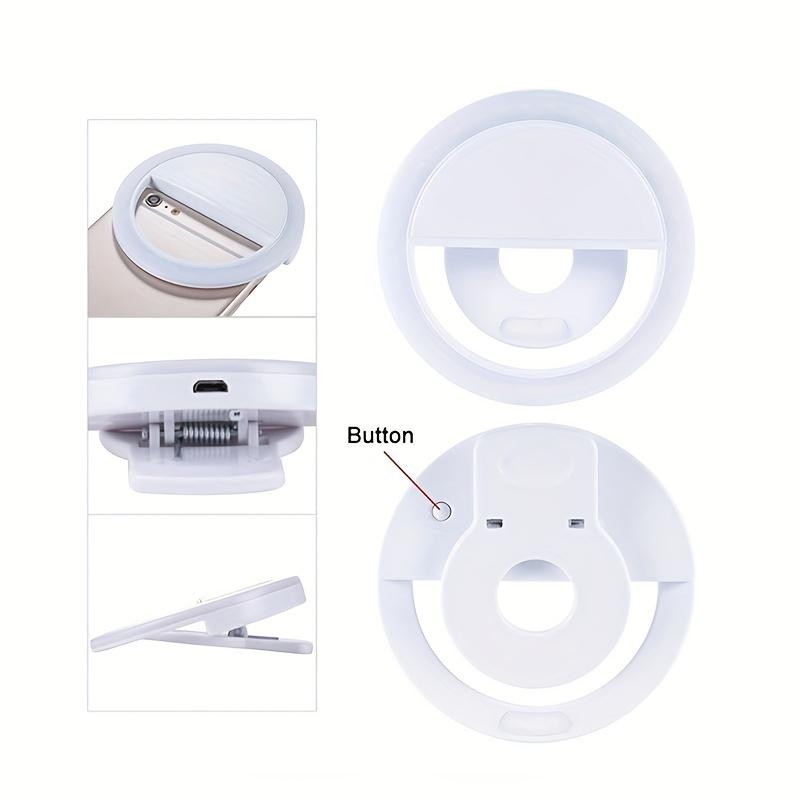 High Quality LED Selfie Ring Light Battery Rechargeable Ring Light for Smartphone Computer Makeup Warm White Light