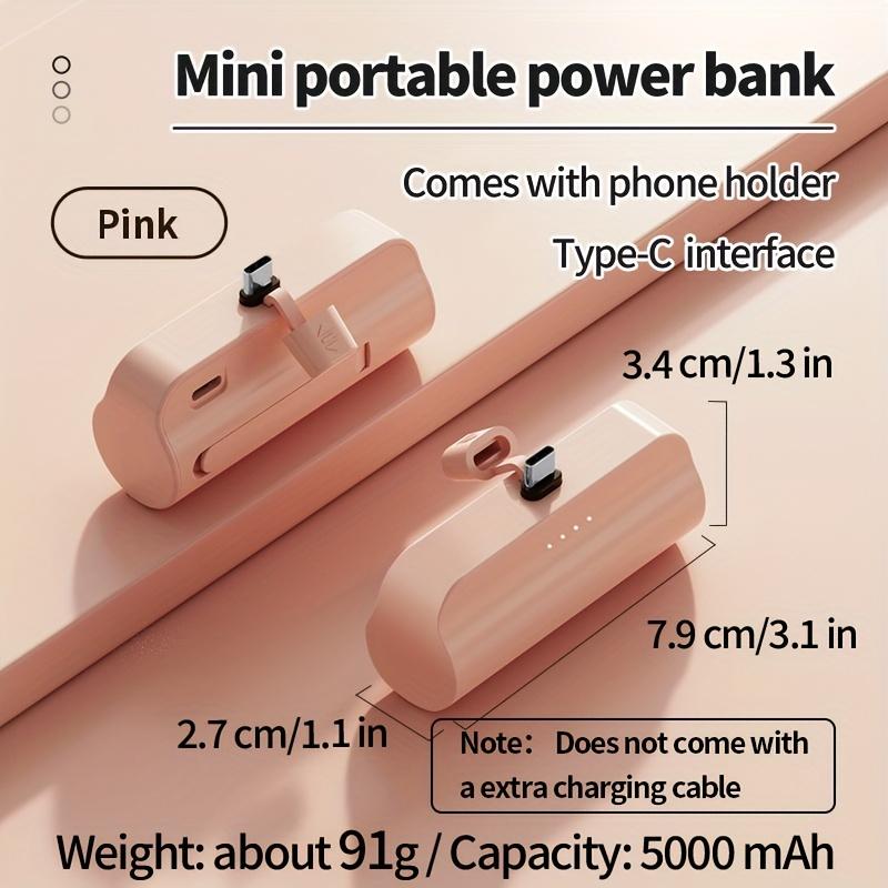 5000mAh Portable Power Bank, Ultra-Small Battery Pack Ultra-Light Ultra-Portable, Suitable For IPhone Android Mobile Digital Electronic Devices, Outdoor Emergency Power Backup Mobile Phone Battery Pack, Essential For Travelling, Electronic Gift.