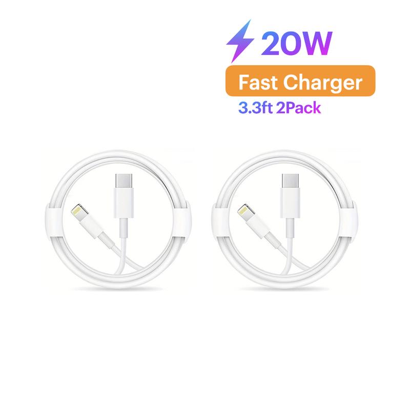 UNIQNOVA USB C to Lightning Cable 3.3FT 2Pack [MFi Certified] Power Delivery Data Sync Cord Fast Charging for iPhone 14 13 12 11 X XS XR 8 7 6 Series