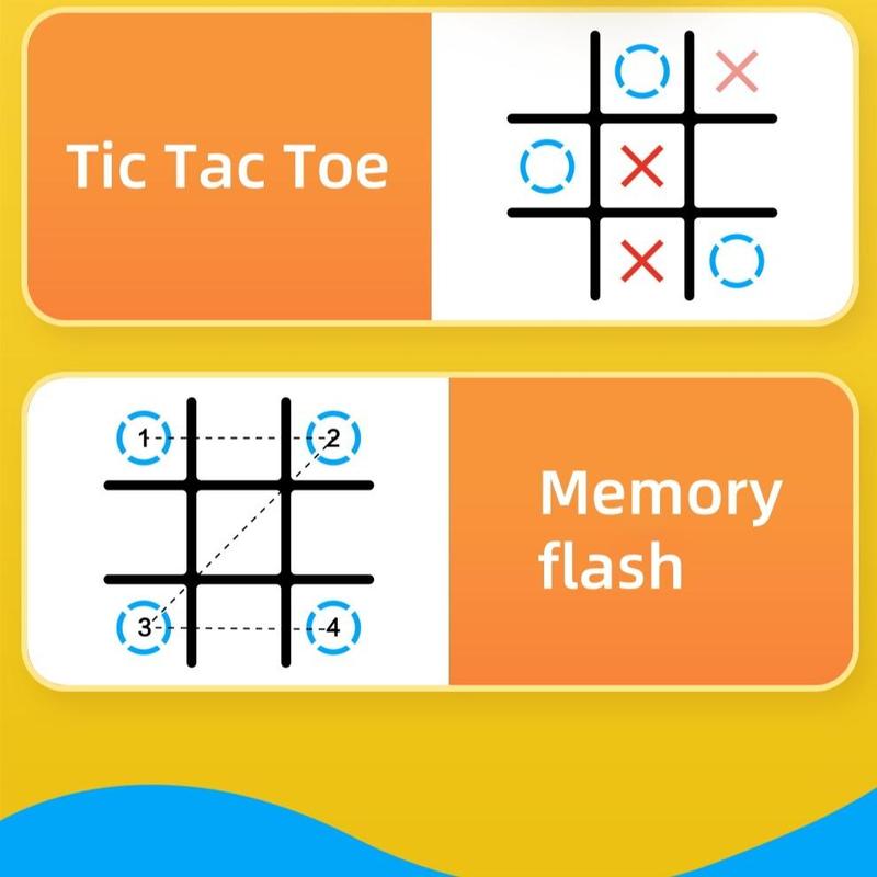 Portable Electronic Tic Tac Toe Game Console, Battery Required Handheld Game Console, Educational Toy for Family Entertainment Friend Party Home Education (Without Battery)