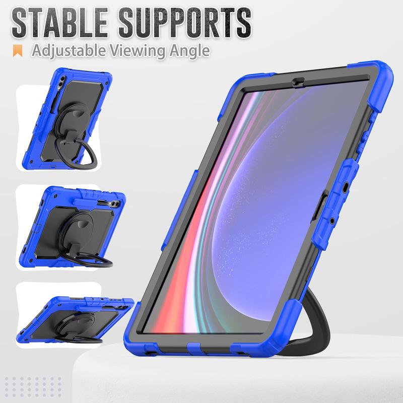 Shockproof Tablet Case with Pen Holder, 1 Count Rotatable Tablet Protective Cover, Tablet Accessories Compatible with Samsung Galaxy Tab A9 Plus