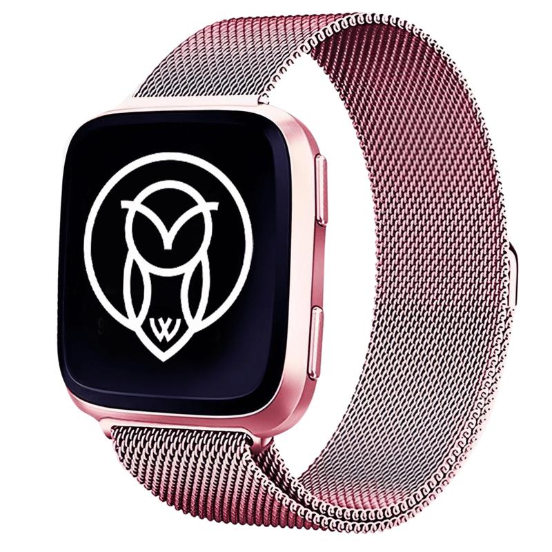 Fitbit Magnet Band - Stainless Steel Mesh with Fully Magnetic Loop, S L Sizes, Compatible with Fitbit Versa, Versa Lite & Versa 2