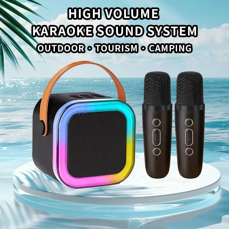 2025 NEW Wireless Karaoke Speaker With Wireless Microphone & LED Light, Wireless BT Speaker With LED Ambient Light, Electronics Outdoor Speaker, Karaoke Machine For Home Party Birthday Gift, Mini Microphone