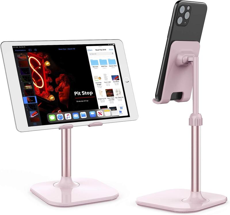 Cell Phone Stand, Phone Stand for Desk, Phone Holder Stand Compatible with  and All Mobile Phones Tablet, Christmas Stocking Stuffers Gifts for Adults Women Men Mom Wife, Pink