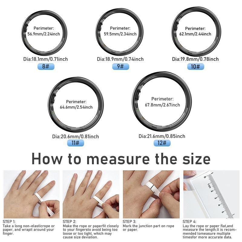 Smart Ring Fitness Tracker, Remote Camera, Waterproof Fashionable Smart Ring For Men & Women