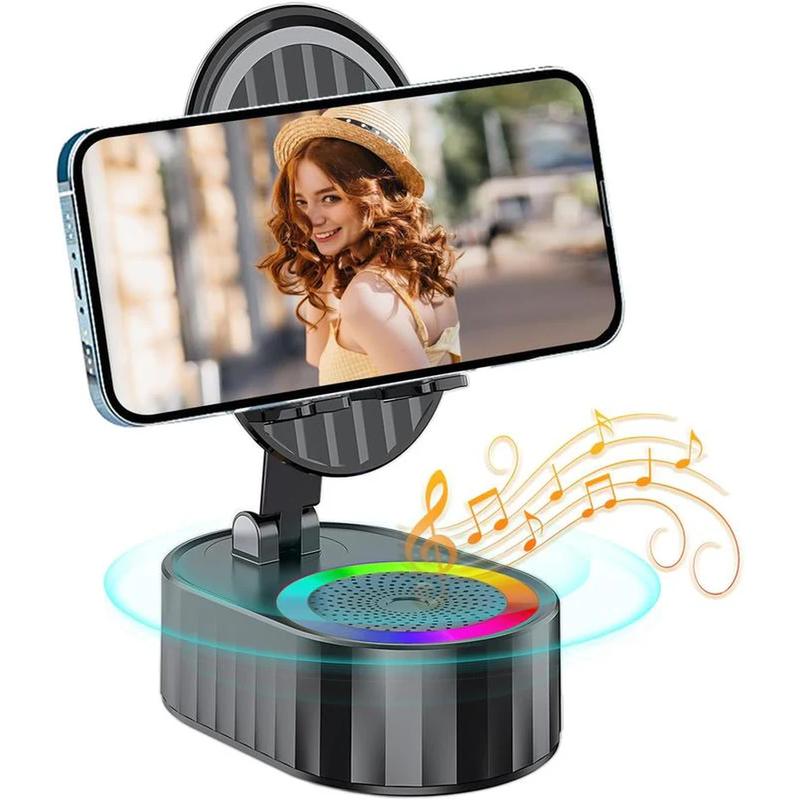 Cell Phone Stand with Wireless Bluetooth Speaker,Induction Speaker HD Surround Sound for Home and Outdoor,Compatible with Iphone Ipad Samsung Galaxy Glosentials