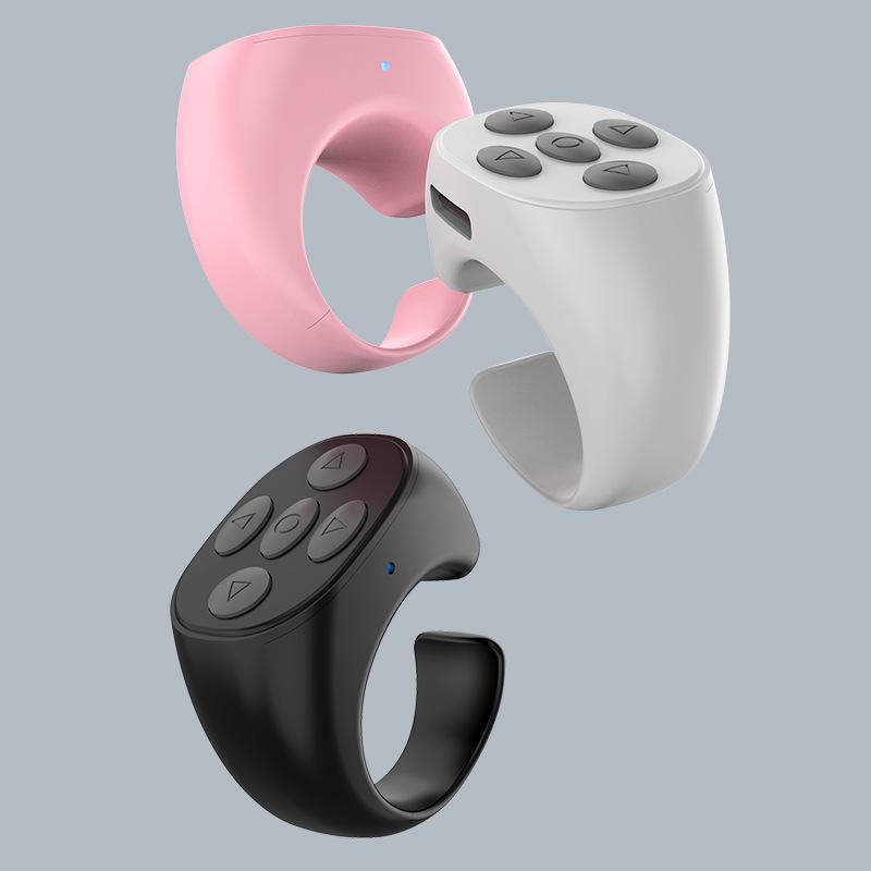 Fingertip Wireless Bluetooth Remote Control, Fingertip Remote Control Ring, Remote Control App Page Turner, Scrolling Rings Rechargeable Camera Remote, for Phone Tablets Selfie, Flip Page