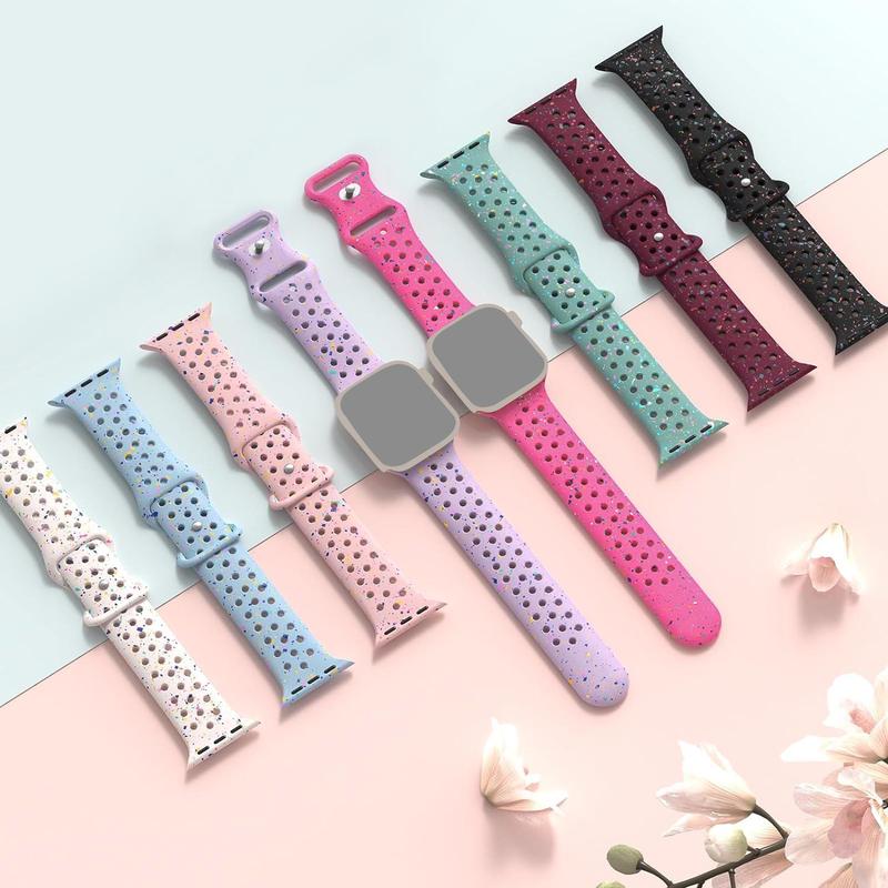 Fashion Colorful Dot Pattern Watch Band (Band Only), 1 Count Soft Silicone Watch Band for Women & Men, Wearable Accessories Compatible with Apple Watch Series