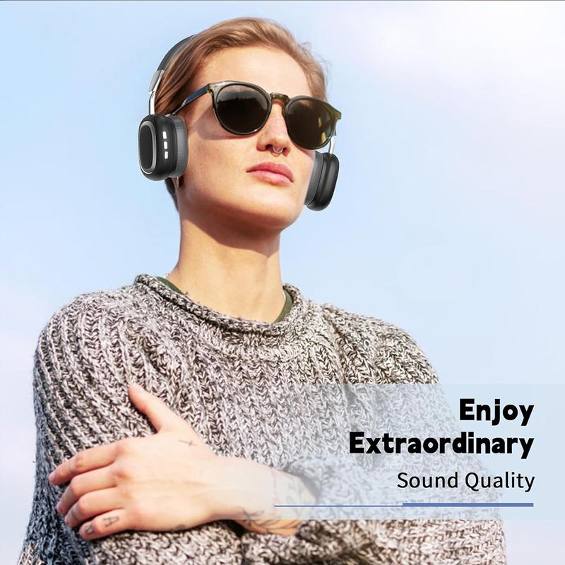 Wireless Bluetooth Headphones, 8H Playtime, Noise Cancelling, HiFi Stereo Over Ear Headphones with Microphone, Foldable Lightweight Bluetooth 5.3 Headphones for Travel Office,Summer Gifts