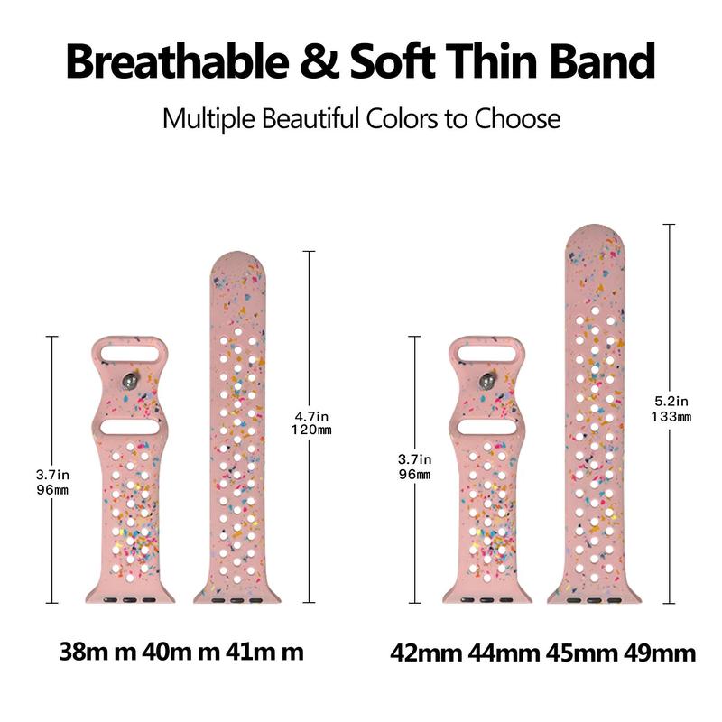 Fashion Colorful Dot Pattern Watch Band (Band Only), 1 Count Soft Silicone Watch Band for Women & Men, Wearable Accessories Compatible with Apple Watch Series