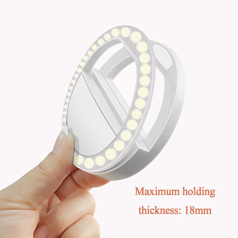 Selfie Ring Light Rechargeable Portable Clip-on Selfie Fill Light with 36 LED for  Phone Photography, Camera Video, Girl Makes up Black