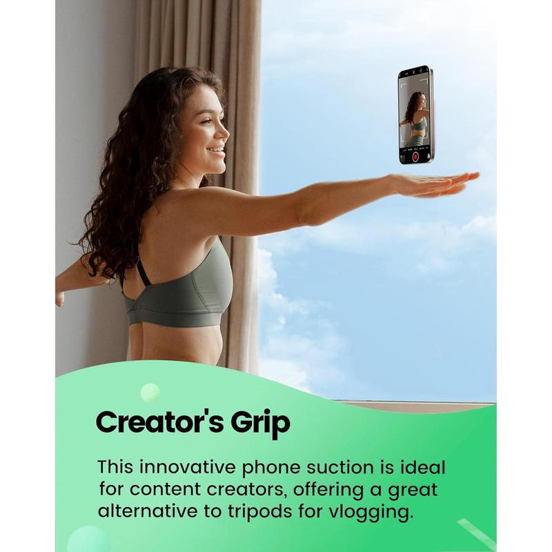 Suction Phone Mount for MagSafe Case,  Cup Sticky Grip Holder for , Removable Hands-Free Selfie Video for  Influencers, Women Girl Teen Gift, Matcha Green