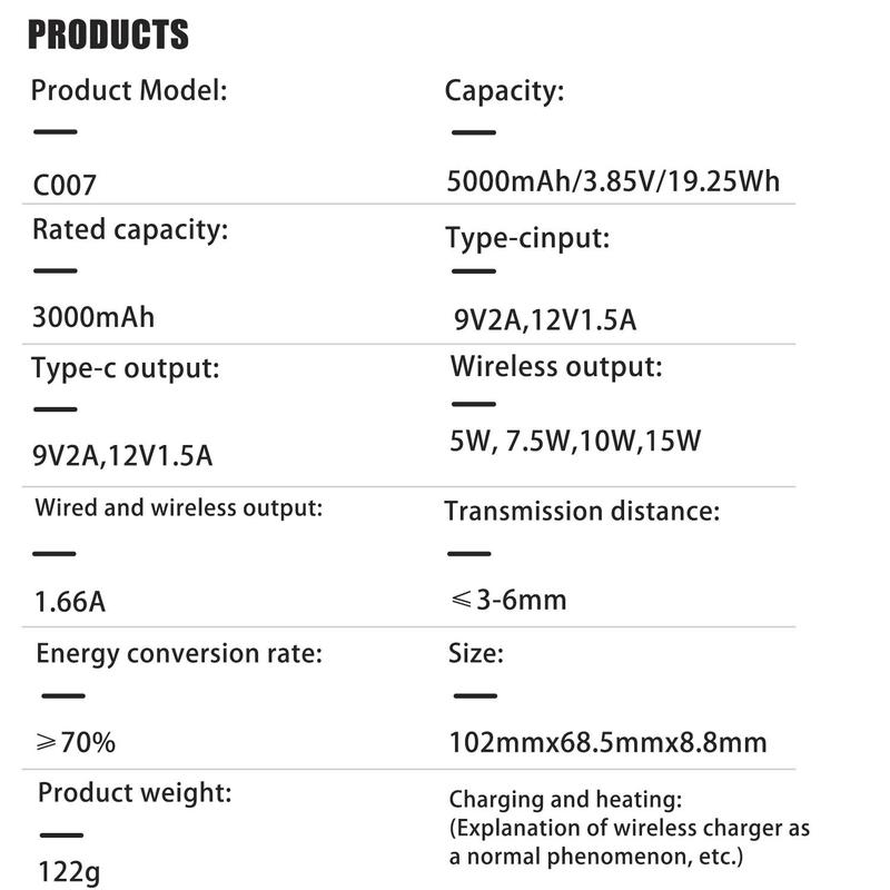 3 in 1 Wireless Charger Power Bank, Magnetic Power Bank, Portable Fast Charging Power Bank for iPhone 15 14 13 12 11 XR X