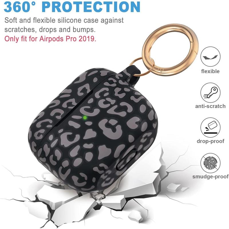 Fashion Engraving Leopard Case Compatible for Airpods Pro 2 Case Cover 2022 Airpod Pro Case Cover,Soft Silicone for Airpods Pro 2nd Generation Case,Hot Pink