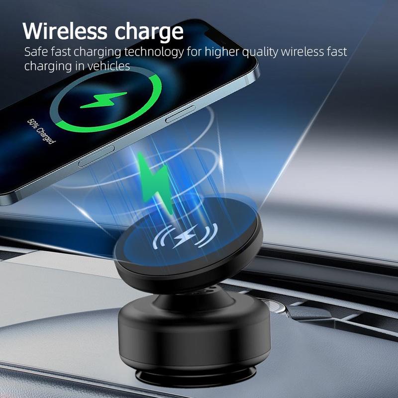 2 in 1 Car Phone Holder Wireless Charger, Vacuum Suction Car Phone Mount Charger for Dashboard, Universal Car Electrical Appliances