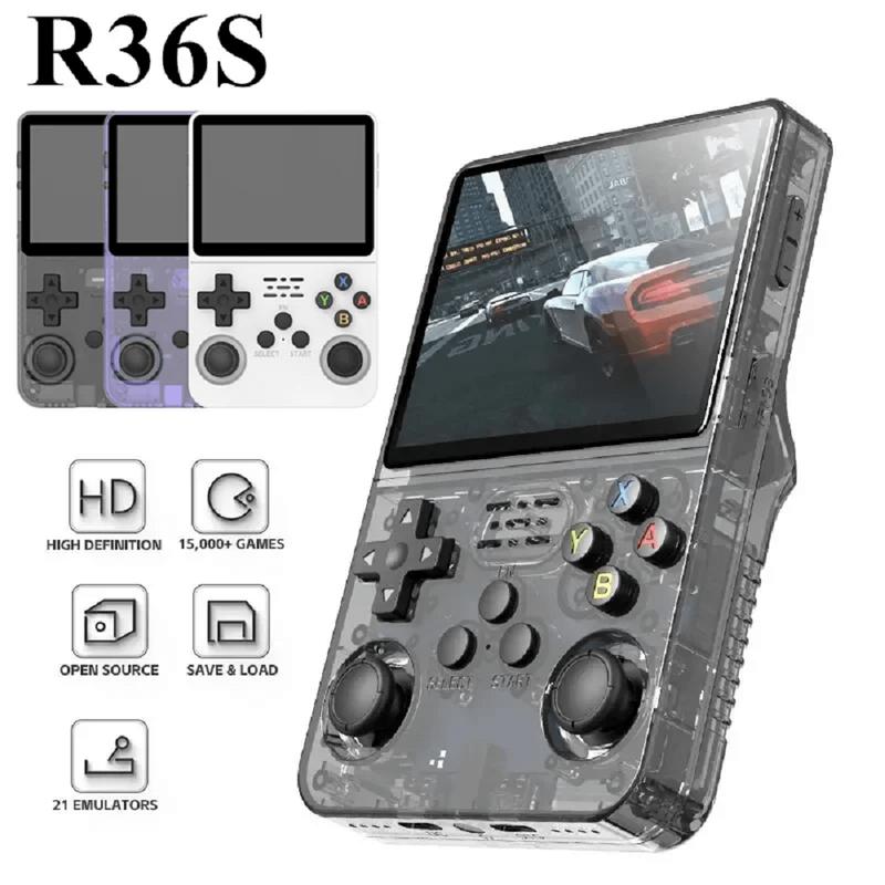 R36S Retro Handheld Video Game Console Linux System 3.5 Inch IPS Screen Portable Pocket Video Player R35S 64GB Games