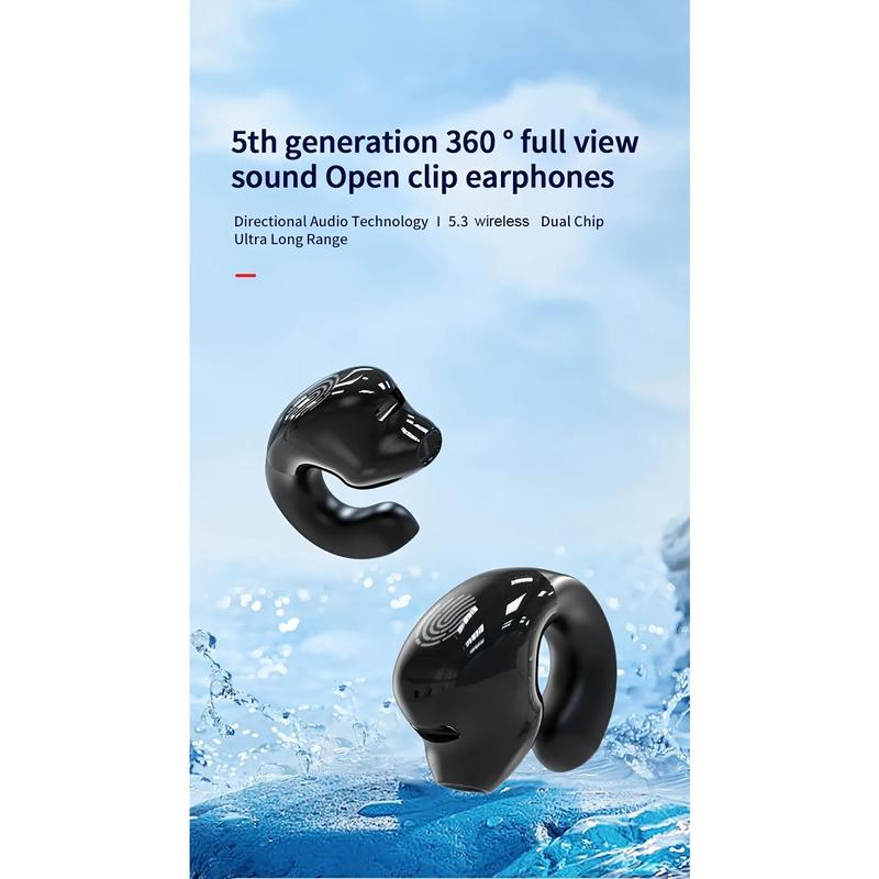 New Clip On Ear Headphones Single Ear Sports Wireless Earphones Mini Size Music Earphones Business Call Earphones Suitable For Android iOS