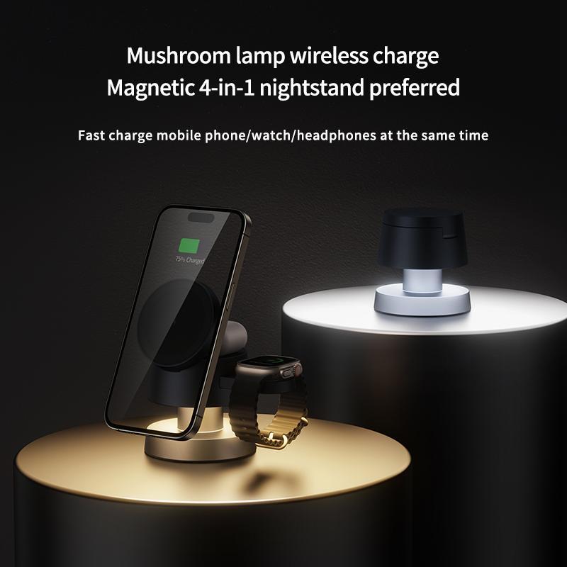 4 in 1 15W Magnetic Wireless Charger, Multifunctional Magnetic Wireless Charger, Multipurpose Charging Station for iPhone 16 15 14 Series