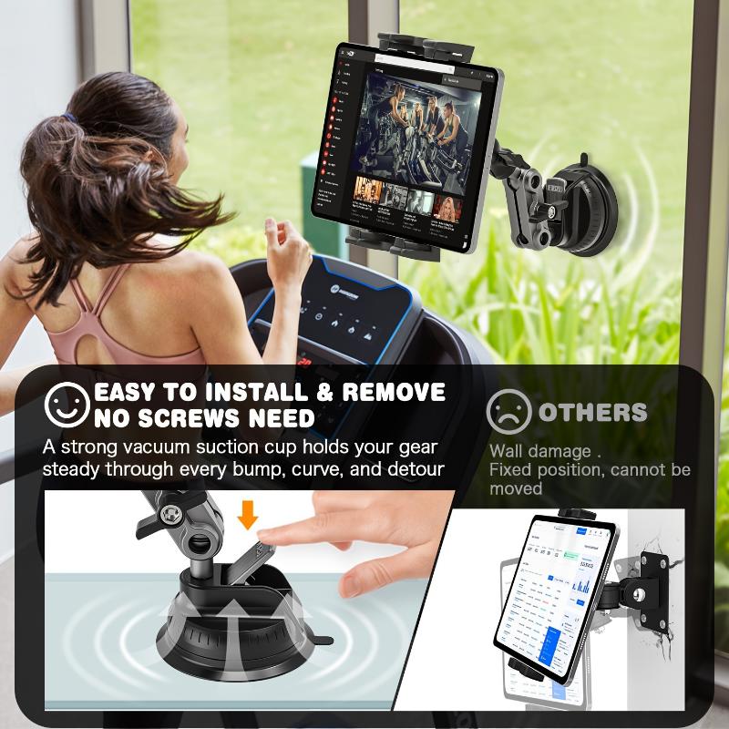 Heavy-Duty 360° Adjustable Tablet Mount - Mounts for Car Truck Dashboard Windshield - Compatible with 4.7-12.9