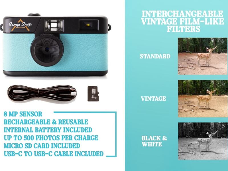 Screen-Free Digital Camera - Seaglass blue