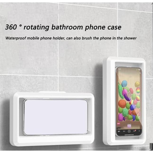 Optimal price Waterproof Shower Phone Holder,  360 Rotation Touch Screen Phone Holder Mount, Punch Free Wall Mount Phone Holder for Bathroom Wall Mirror Bathtub Kitchen