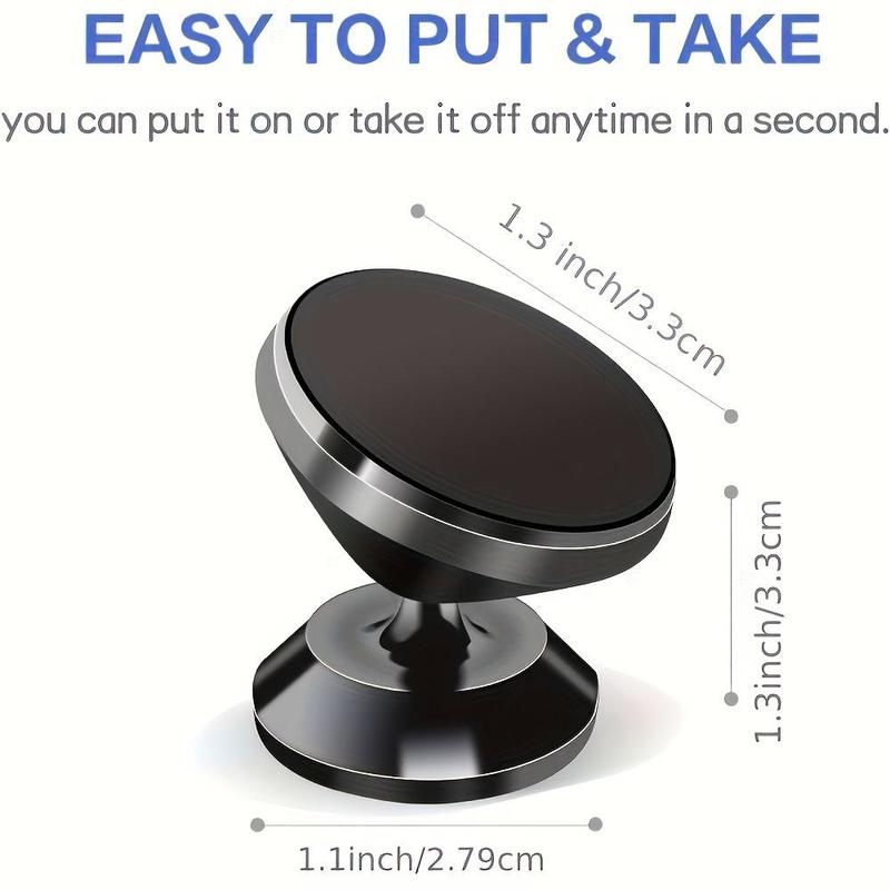 Magnetic Phone Holder for Car, 360-degree Rotation Dashboard Car Phone Holder Mount, Universal Car Interior Accessories for Smartphone