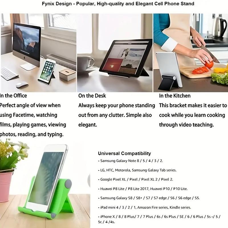 Durable Folding Cellphone Stand | 270° Adjustable Viewing Angle, Silicone Pad Base - Smartphone, Foldable