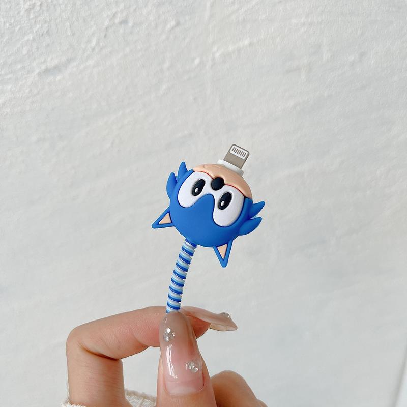 Cartoon Sonic Design Charging Cable Protector, Cute Creative Anti-breakage Charging Cable Protective Cover, Phone Accessories for iPhone & Android