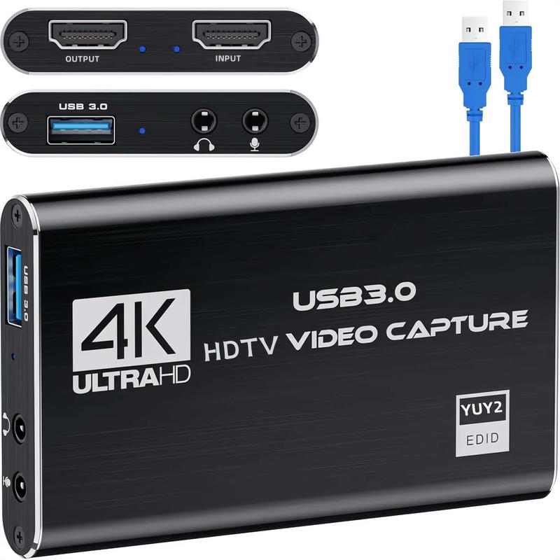 4K HDMI video  -used for game live streaming and video conferencing-supports Switch,PS4 5,OBS,camera,and PC.Supports 1080p60fps Accessories capture video capture hdmi capture hdmi video